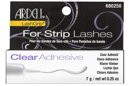 Ardell LashGrip Clear Strip Lash Adhesive - Waterproof & Long Lasting Eyelash Glue, Latex-Based, 0.25 oz