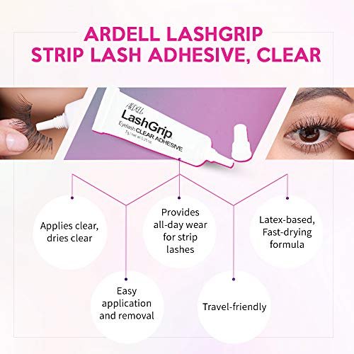 Ardell LashGrip Clear Strip Lash Adhesive - Waterproof & Long Lasting Eyelash Glue, Latex-Based, 0.25 oz - görsel 4