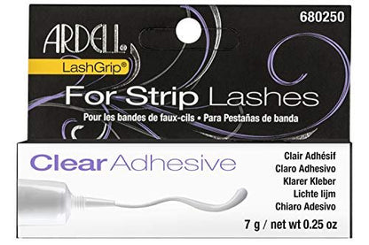 Ardell LashGrip Clear Strip Lash Adhesive - Waterproof & Long Lasting Eyelash Glue, Latex-Based, 0.25 oz