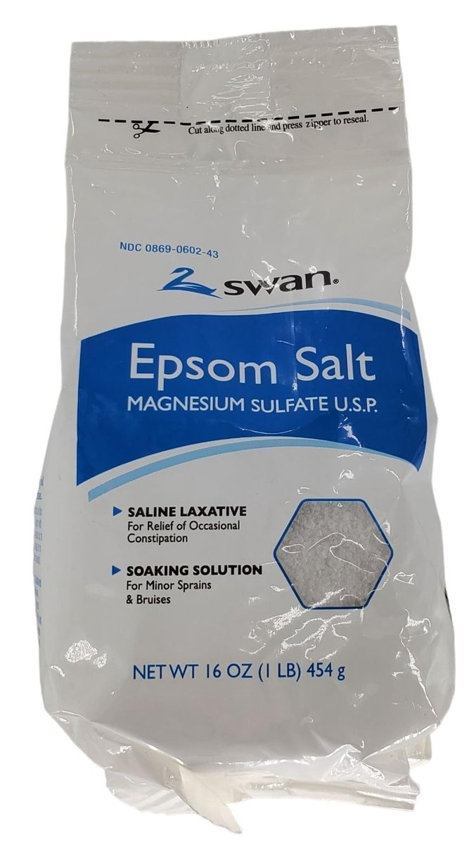 Swan Epsom Salt - 16 oz Premium Bath Salt for Muscle Relief and Relaxation - görsel 1
