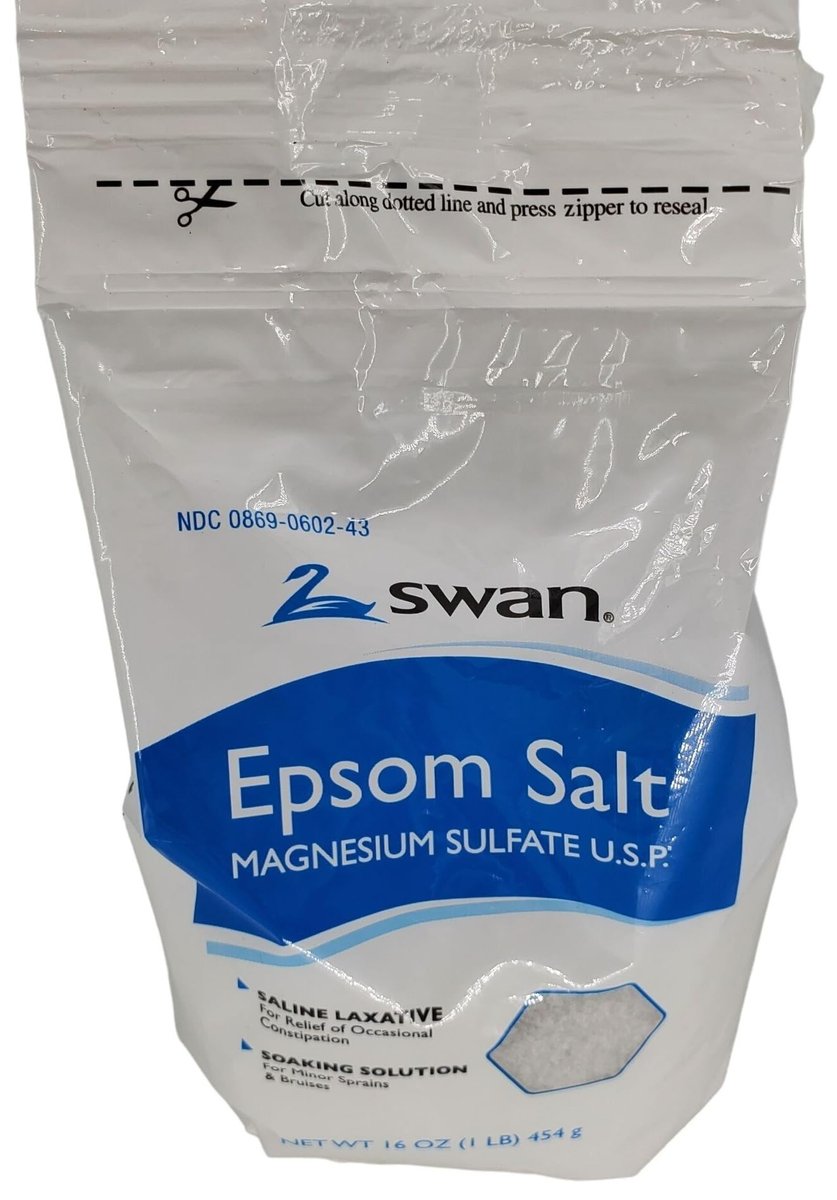 Swan Epsom Salt - 16 oz Premium Bath Salt for Muscle Relief and Relaxation - görsel 3