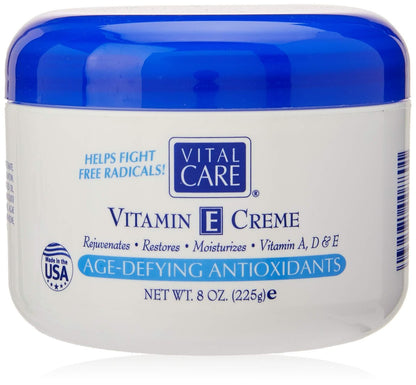 Vital Care Vitamin E Crème – Age-Defying Face Moisturizer for Men & Women, 8 Fl Oz