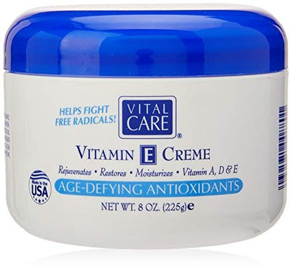 Vital Care Vitamin E Crème – Age-Defying Face Moisturizer for Men & Women, 8 Fl Oz
