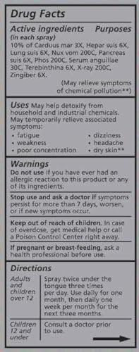 Liddell Homeopathic Chemical Detox Spray – 1 Fl Oz Natural Detox Support