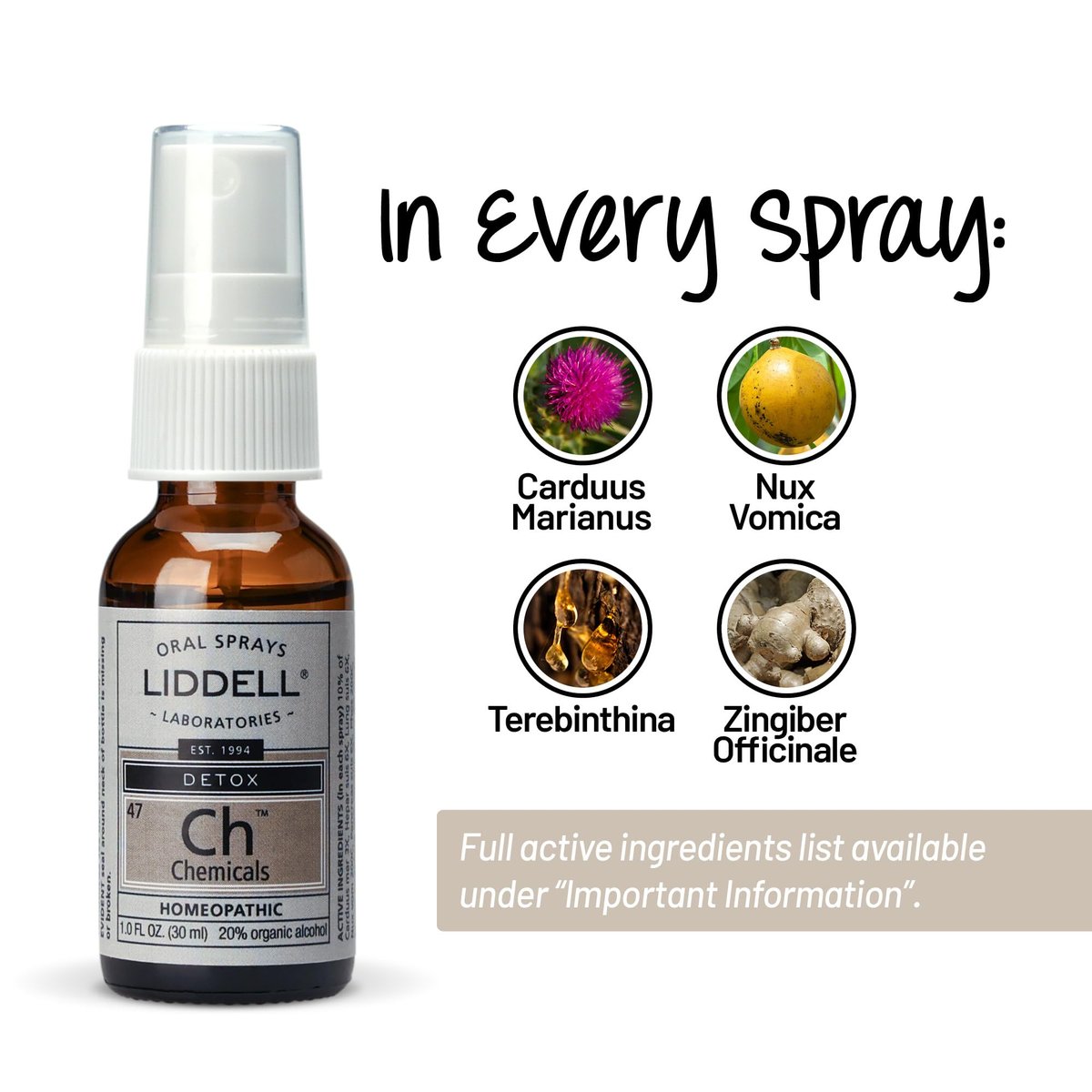 Liddell Homeopathic Chemical Detox Spray – 1 Fl Oz Natural Detox Support - görsel 7