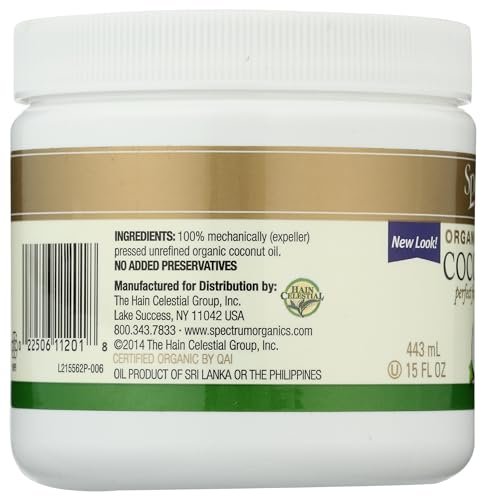 Spectrum Essentials Organic Virgin Coconut Oil, Unrefined, 15 oz - görsel 12