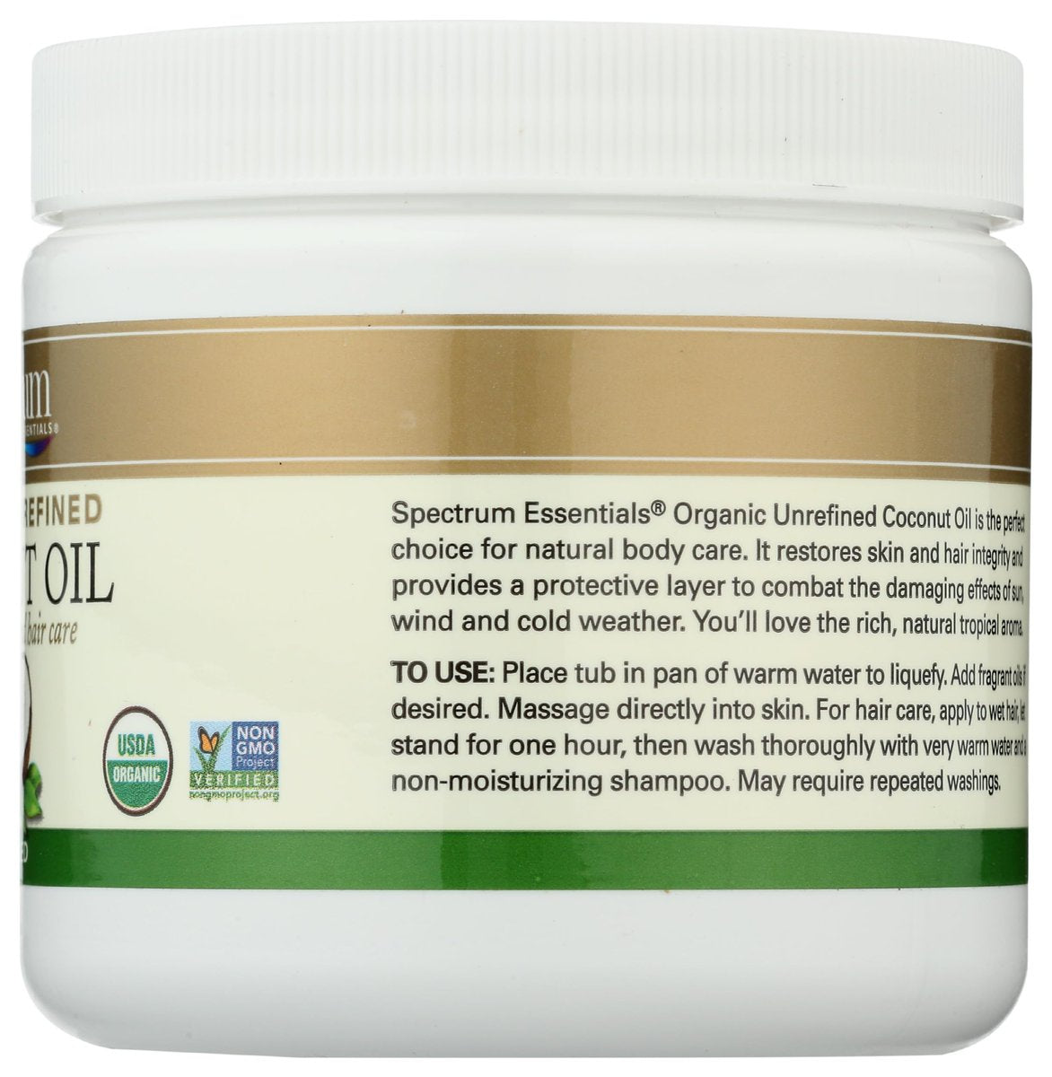 Spectrum Essentials Organic Virgin Coconut Oil, Unrefined, 15 oz - görsel 13