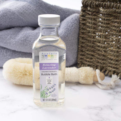 Aura Cacia Relaxing Lavender Bubble Bath - 13 fl oz, Paraben-Free with 100% Pure Essential Oils