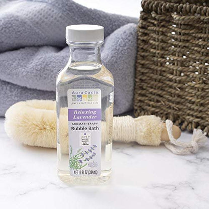 Aura Cacia Relaxing Lavender Bubble Bath - 13 fl oz, Paraben-Free with 100% Pure Essential Oils