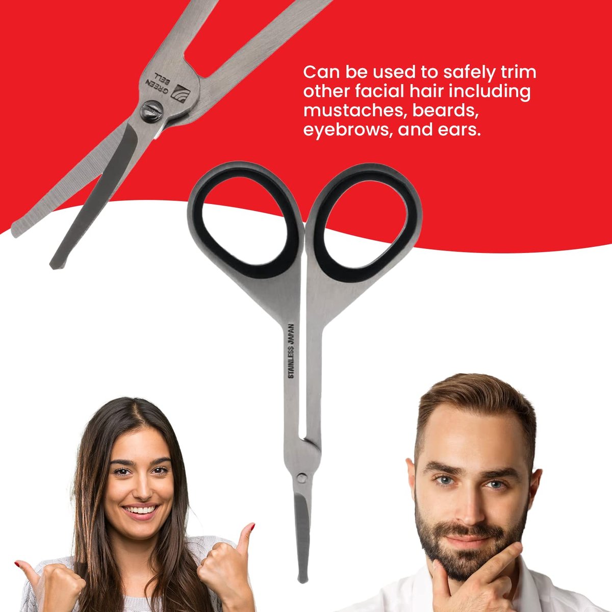 Seki Edge Stainless Steel Nostril Scissors SS-908 – Safety Grooming Scissors with Round Blunt Tips for Nose & Facial Hair, Made in Japan Avelisse