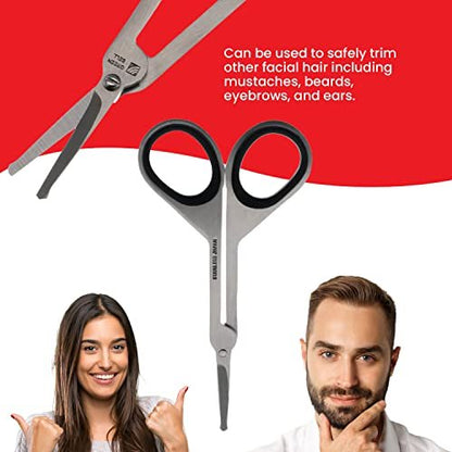 Seki Edge Stainless Steel Nostril Scissors SS-908 – Safety Grooming Scissors with Round Blunt Tips for Nose & Facial Hair, Made in Japan Avelisse