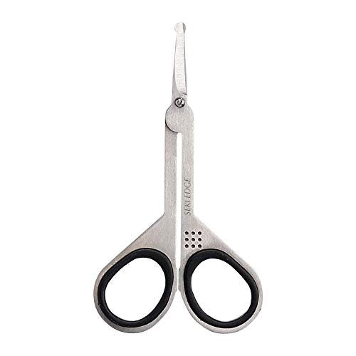 Seki Edge Stainless Steel Nostril Scissors SS-908 – Safety Grooming Scissors with Round Blunt Tips for Nose & Facial Hair, Made in Japan Avelisse