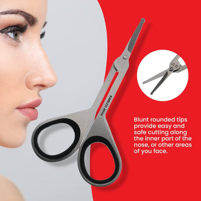 Seki Edge Stainless Steel Nostril Scissors SS-908 – Safety Grooming Scissors with Round Blunt Tips for Nose & Facial Hair, Made in Japan Avelisse