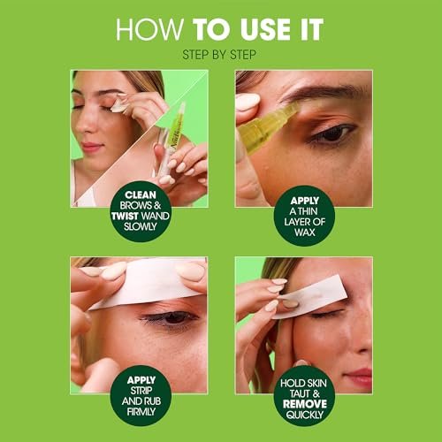 Nad's Eyebrow Shaper Wax Kit - Gentle Facial Hair Removal for Delicate Areas, 0.2 oz with Cotton Strips and Cleansing Wipes - görsel 8