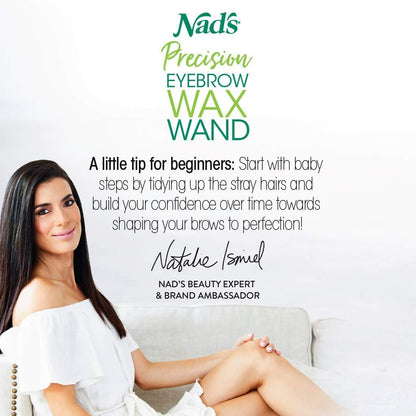 Nad's Eyebrow Shaper Wax Kit - Gentle Facial Hair Removal for Delicate Areas, 0.2 oz with Cotton Strips and Cleansing Wipes