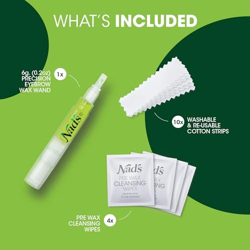 Nad's Eyebrow Shaper Wax Kit - Gentle Facial Hair Removal for Delicate Areas, 0.2 oz with Cotton Strips and Cleansing Wipes - görsel 4