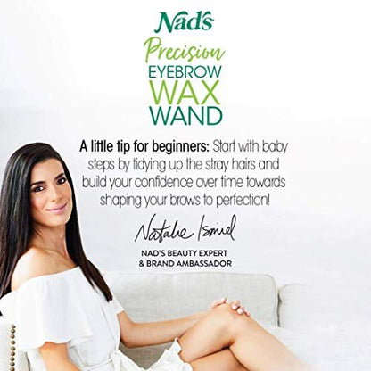 Nad's Eyebrow Shaper Wax Kit - Gentle Facial Hair Removal for Delicate Areas, 0.2 oz with Cotton Strips and Cleansing Wipes