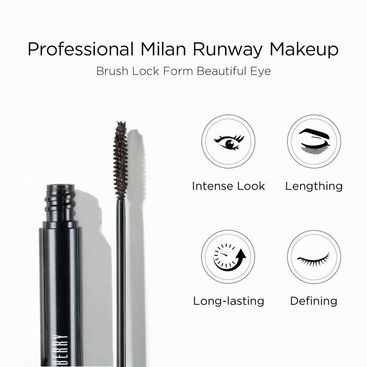Lord & Berry Back in Brown High Definition Mascara - Water Resistant Intense Brown Mascara - 1351 Deep Brown - 0.6 oz - görsel 3