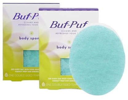 Buf-Puf Body Sponge – Gentle Exfoliating Bath Sponge for Smooth Skin, 2-Pack Avelisse