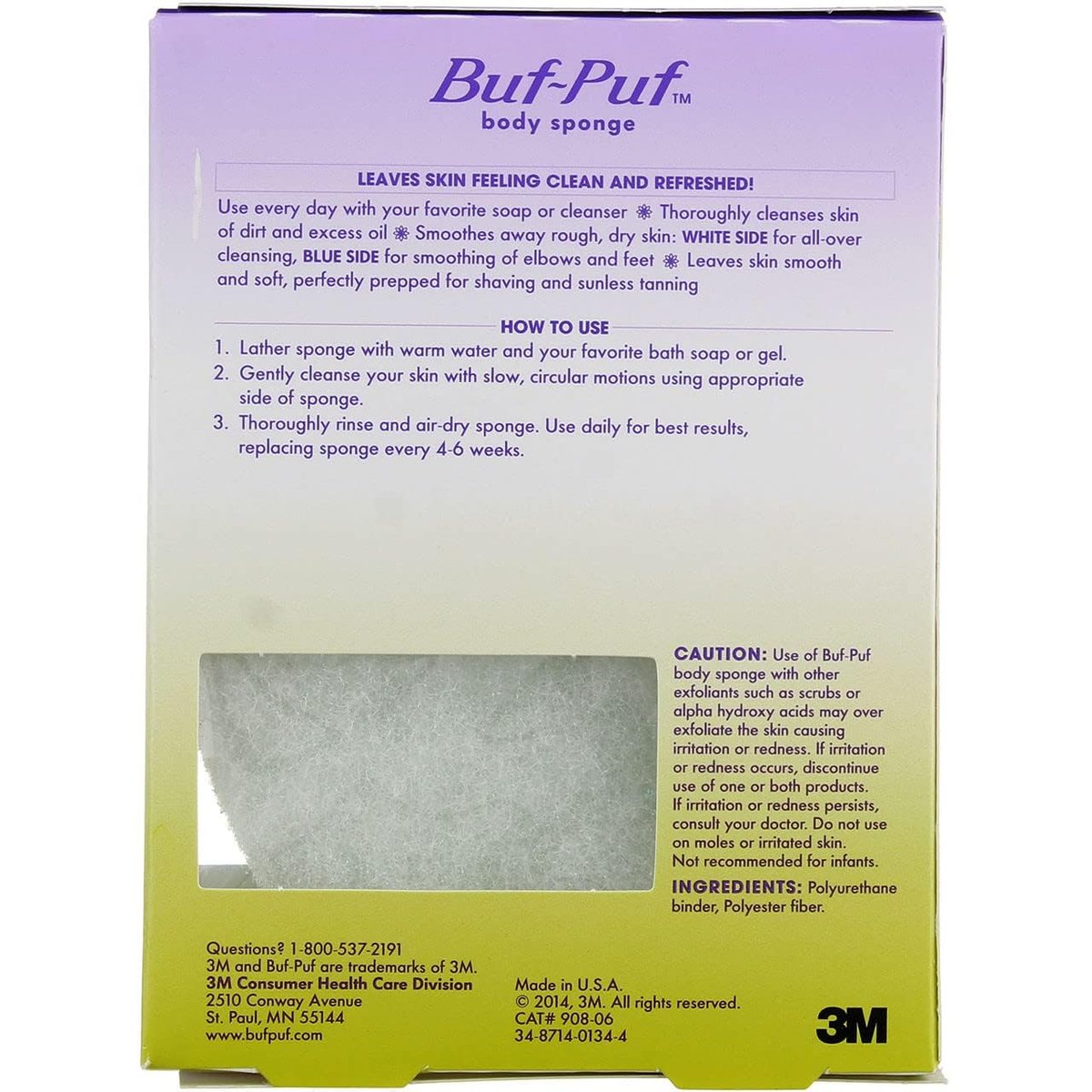Buf-Puf Body Sponge – Gentle Exfoliating Bath Sponge for Smooth Skin, 2-Pack Avelisse