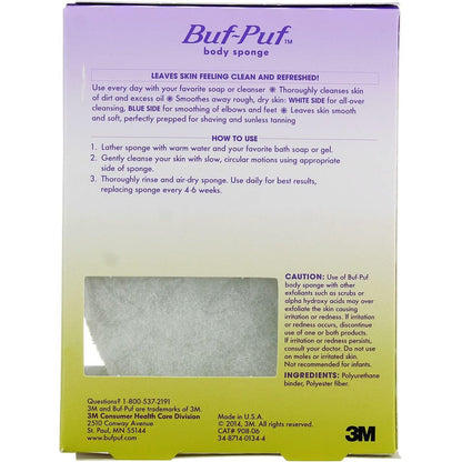 Buf-Puf Body Sponge – Gentle Exfoliating Bath Sponge for Smooth Skin, 2-Pack Avelisse