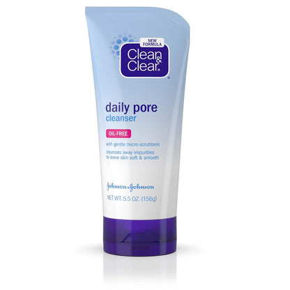 Clean & Clear Daily Pore Face Cleanser - Oil-Free Acne Face Wash for Normal, Oily & Combination Skin, 5.5 oz Avelisse