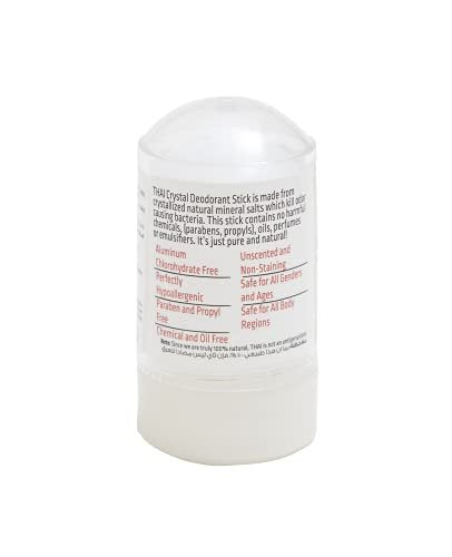 THAI 100% Natural Crystal Deodorant Stick, Mini Travel Size (2.125 oz) – Aluminum-Free, Hypoallergenic