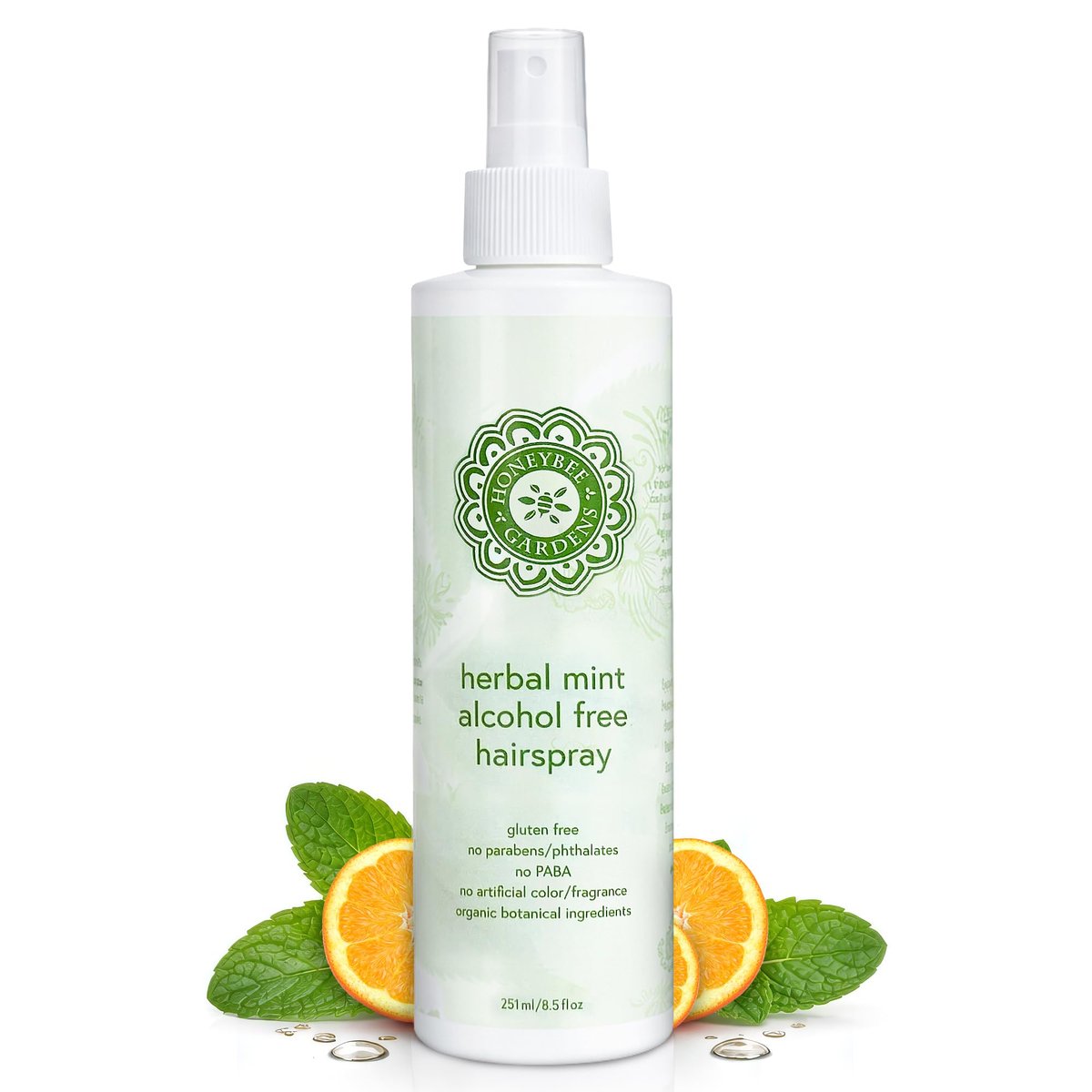 Honeybee Gardens Alcohol-Free Hair Spray, Herbal Mint, Non-Aerosol Strong Hold, 8.5 fl oz Avelisse