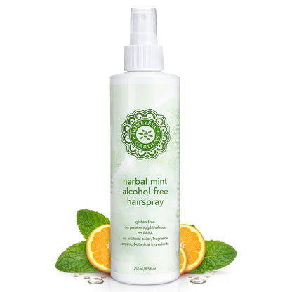 Honeybee Gardens Alcohol-Free Hair Spray, Herbal Mint, Non-Aerosol Strong Hold, 8.5 fl oz Avelisse