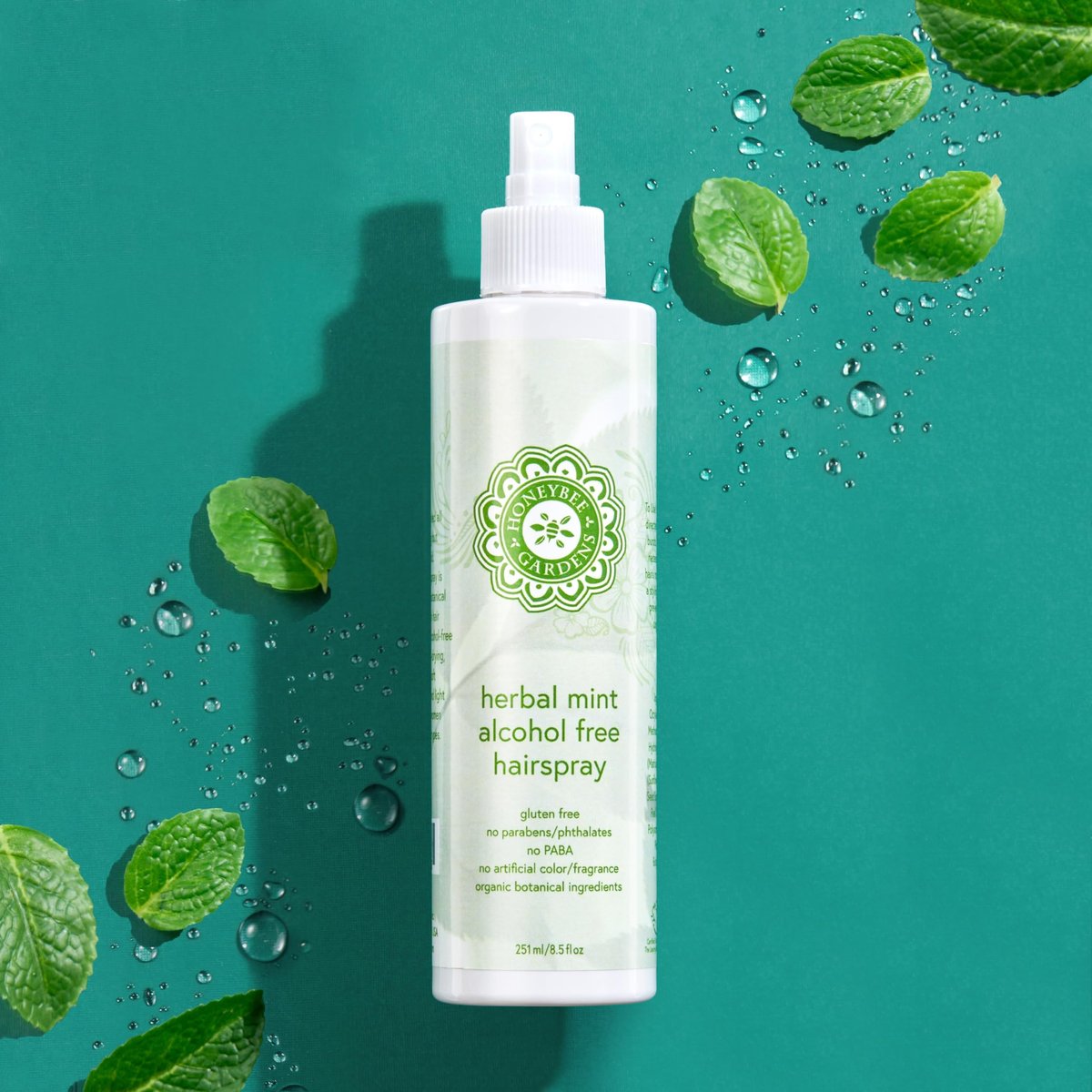 Honeybee Gardens Alcohol-Free Hair Spray, Herbal Mint, Non-Aerosol Strong Hold, 8.5 fl oz Avelisse