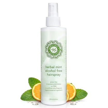 Honeybee Gardens Alcohol-Free Hair Spray, Herbal Mint, Non-Aerosol Strong Hold, 8.5 fl oz Avelisse