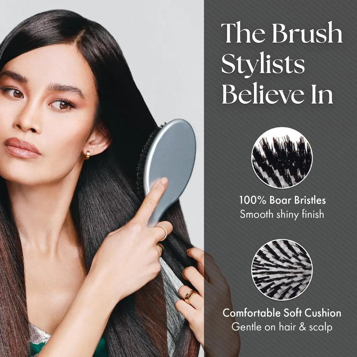 Olivia Garden Ceramic + Ion Supreme Paddle Hair Brush - Professional Boar Bristle Brush for Frizz-Free Results, All Hair Lengths Avelisse