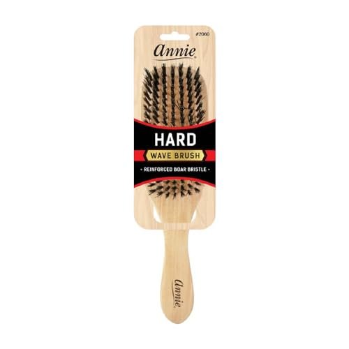 Annie Hard Wave Boar & Nylon Bristle Brush - Light Brown for All Hair Types - görsel 2