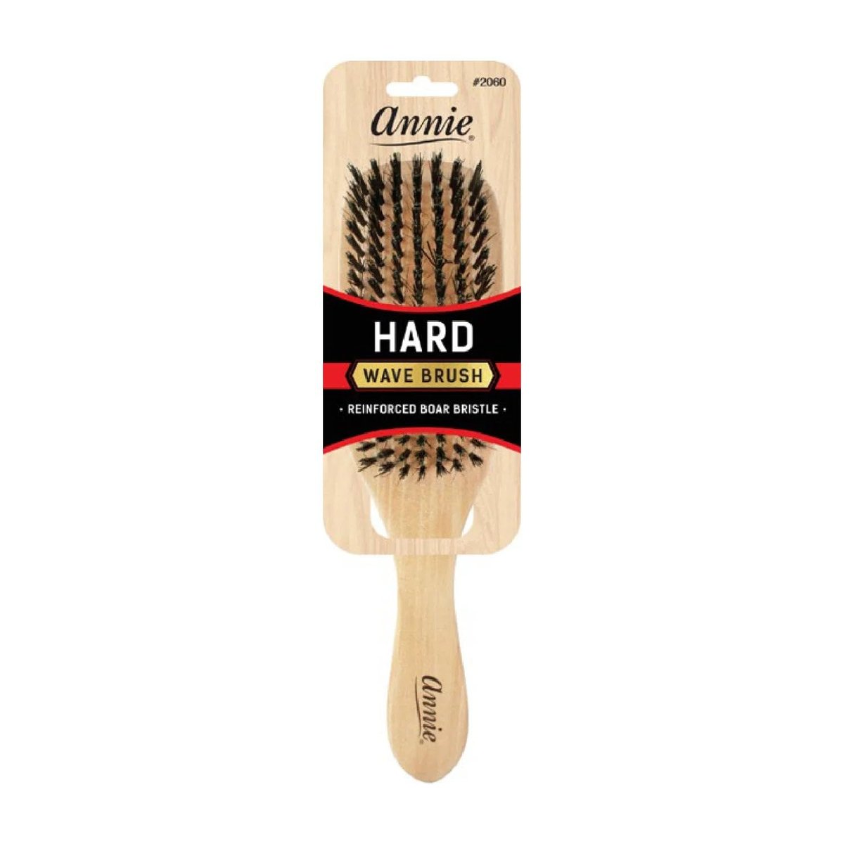 Annie Hard Wave Boar & Nylon Bristle Brush - Light Brown for All Hair Types - görsel 1