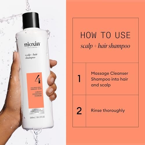 Nioxin System 4 Scalp + Hair Shampoo for Colored or Damaged Hair with Progressed Thinning - 10 Fl Oz - görsel 12