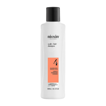 Nioxin System 4 Scalp + Hair Shampoo for Colored or Damaged Hair with Progressed Thinning - 10 Fl Oz