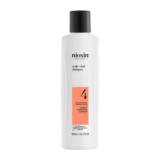Nioxin System 4 Scalp + Hair Shampoo for Colored or Damaged Hair with Progressed Thinning - 10 Fl Oz