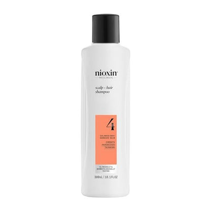 Nioxin System 4 Scalp + Hair Shampoo for Colored or Damaged Hair with Progressed Thinning - 10 Fl Oz