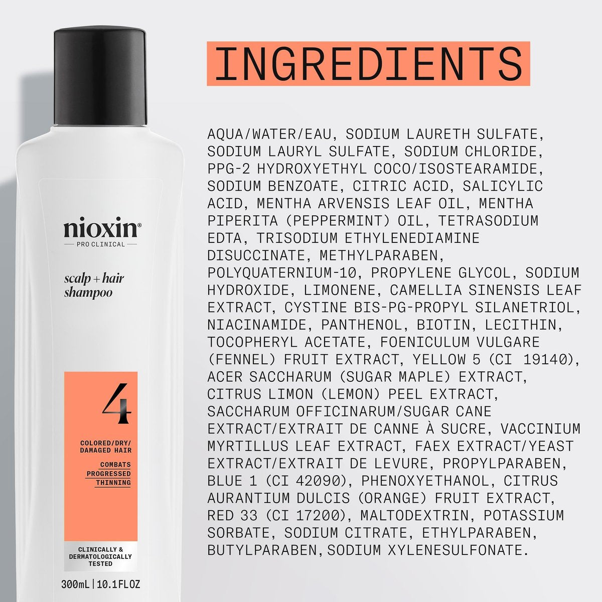 Nioxin System 4 Scalp + Hair Shampoo for Colored or Damaged Hair with Progressed Thinning - 10 Fl Oz - görsel 15