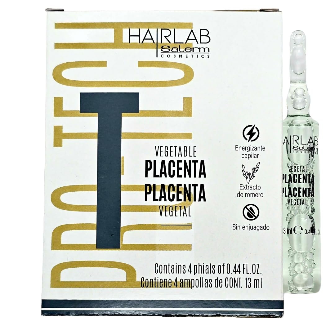 Salerm Vegetable Placenta Restructurer - 4 Application Pack, 0.44 Fl Oz (Pack of 4) - Intensive Hair Repair Treatment Avelisse