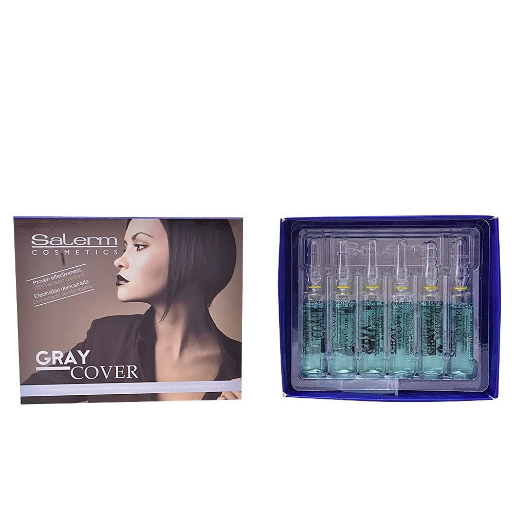 Salerm Gray Cover Hair Treatment Serum for Grey Coverage – 12 x 0.17 oz Ampoules - görsel 1