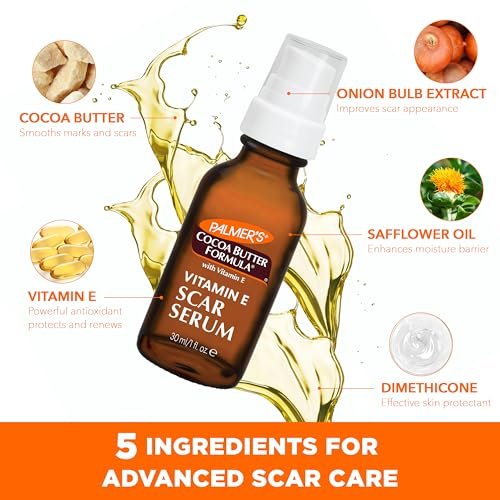 Palmer's Cocoa Butter Formula Scar Serum – Skin Brightening Oil for Face & Body, Concentrated Serum with Vitamin E, Fragrance Free, 1 Fl Oz - görsel 8