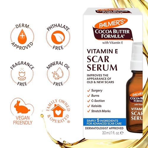 Palmer's Cocoa Butter Formula Scar Serum – Skin Brightening Oil for Face & Body, Concentrated Serum with Vitamin E, Fragrance Free, 1 Fl Oz - görsel 14