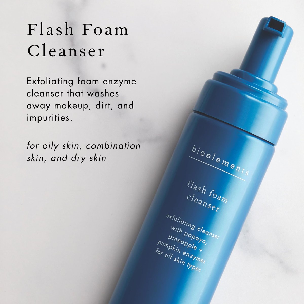 Bioelements Flash Foam Cleanser - Exfoliating Foam Cleanser for Oily, Combination & Dry Skin - 6.5 fl oz - Vegan, Gluten Free Avelisse