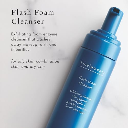Bioelements Flash Foam Cleanser - Exfoliating Foam Cleanser for Oily, Combination & Dry Skin - 6.5 fl oz - Vegan, Gluten Free Avelisse
