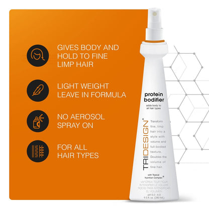 TRI Design Protein Bodifier Volumizing Hairspray – Full-Bodied Texture & Lift for Fine, Thin, or Limp Hair – 9.5 oz Avelisse