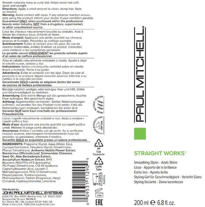 Paul Mitchell Straight Works Smoothing Styling Gel - 6.8 fl. oz. - Adds Shine, Controls Frizz for Sleek Hair Avelisse