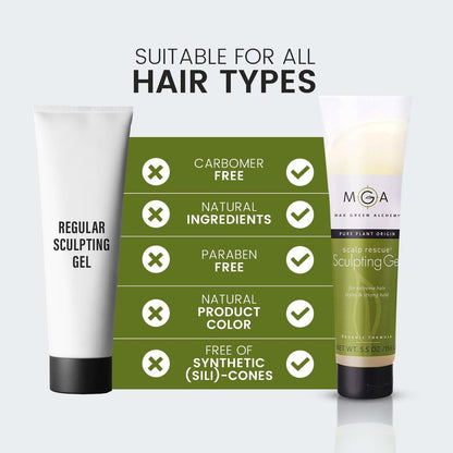 Max Green Alchemy MGA Vegan Sculpting Hair Gel Tube – Extreme Styling Hair Gel for Women & Men | Organic Formula Provides Strong Hold & Lasting Control | Color Safe | 5.5 Ounces Avelisse