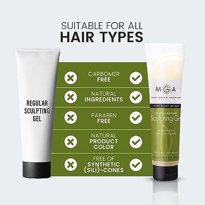 Max Green Alchemy MGA Vegan Sculpting Hair Gel Tube – Extreme Styling Hair Gel for Women & Men | Organic Formula Provides Strong Hold & Lasting Control | Color Safe | 5.5 Ounces Avelisse
