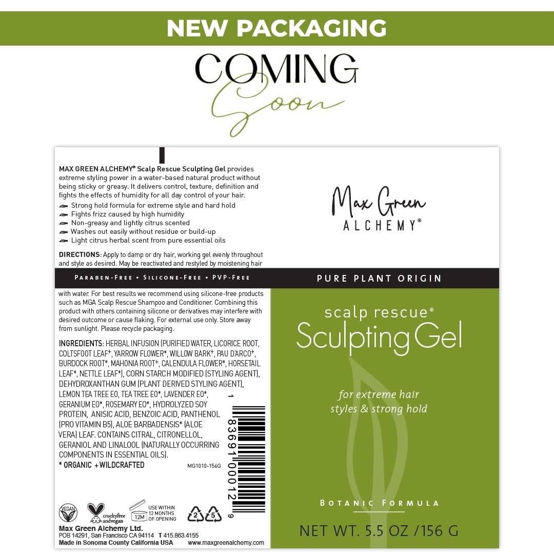 Max Green Alchemy MGA Vegan Sculpting Hair Gel Tube – Extreme Styling Hair Gel for Women & Men | Organic Formula Provides Strong Hold & Lasting Control | Color Safe | 5.5 Ounces Avelisse